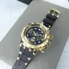 Наручные часы Undefeated Three Fake Dial Watchs Мужские резиновые ремешки Красочные Invincible Полностью стальные мужские часы Деловые часы Relogio Masculino