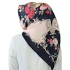 Scarves Leopard Chain Printed Hijab Scarf For Women 90x90 Square Muslim Headband Imitation Silk Satin