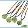 Hangers Sieraden 5-7g natuurlijke Groene Aerolite Charm Tsjechische Kristallen Stenen Hanger Energie Moldaviet Ketting Met ketting touw2956