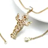 Jasen fashion 18k gold plated white topaz stones mens hip hop jewelry pendant