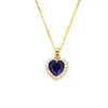 Pendentif Colliers Élégant Coeur Strass Collier Pour Femmes Luxe Plaqué Or Cristal Charme Cocktail Party Zircon Bijoux