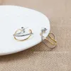 designer earrings luxury jewelry 925 Sterling Silver Two Tone C-shaped Earrings Double Layer Quick Sale YTZ9