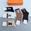 5 pairs/box Luxury Designer men's socks 5 pairs fashion sports socks embroidered casual cotton men's socks gift box set L01