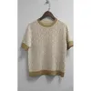 Womens Sweater Warm Soft in Winter Golden Silk Edge Sky Short Sleeved Knit Shirtsleeve Sweater 2xl 3xl 4xl