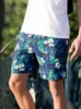 Herren Shorts Beachwear Schnell trocknend Baggy Male Bademode Jogger Pflanzen Blumen GMA397