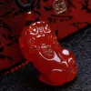 Agate rouge naturelle Jade chanceux Pixiu pendentif amulette cadeaux pierre de Jade Pi Xiu