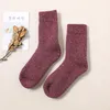 Women Socks Solid Color 30% Wool In Winter Thickened Warm Thick Thread Towel Men's Size 13-15