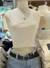 Women's Tanks Casual Women Cotton Beige Bow Ornament Camis 2023 Summer Fashion Sleeveless Solid Color Tops Female Slim