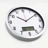 Wall Clocks 1PC 10 Inch Clock With And Hygrometer Accurate Hanging For Home Office Not Included Batteries Silver