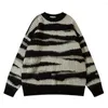 Men's Sweaters Long Sleeve Top Cozy Unisex Striped Sweater Thick Winter Warmth For Couples Oversized Pullover A Stylish Season Women