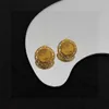 23ss fashion women earrings Brand Yellow Brass Stud Jewelry designer Hollow edge wrapping design ear pendants Including box Holiday gifts