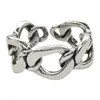 Personlighet överdrivna 925 silverdesigner ringar för manlig och kvinnlig höft -hop stor ring mode neutral vindöppning