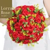 Decorative Flowers Fake Flower Arrangement Bouquet Plastic Roses Artificial For Wedding Bouquets Centerpieces Party Valentine Day Home Decor