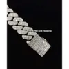 Модный бренд женский 20 мм кубинский браслет Vvs Baguette Муассанит с бриллиантами из белого золота Стерлинговое серебро 925 пробы Icedout