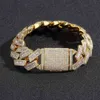 Модный бренд для женщин, ювелирные изделия из моссанита на заказ, властный квадратный циркон, 20 мм, с бриллиантами, роскошный браслет для мужчин