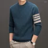 Suéter Masculino Moda Versão Coreana De Cor Sólida Tendência Slim Respirável Elegante Lazer Todo Solto Pulôver Suéter