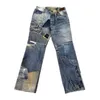 Jeans da uomo di alta qualità stile OL Vibe Punk stampa digitale Y2K lavato per rendere vecchi pantaloni unisex