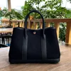 Totes Bag Gardens Party Handbag Canvas Stor kapacitet Handväska Totes Garden Party Bags äkta läder 7A Handswen 2023 Canvas med importerad TC Top Layer Cowhide 30