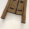 Vestes pour femmes La veste rétro en tweed d'automne avec une coupe courte rafraîchit la taille