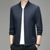 Men's Jackets 2023 Autumn Stand Collar Jacket Business Casual Zipper Thin
