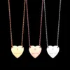 Ne se décolore jamais en acier inoxydable simple coeur pendentif colliers 3 couleurs plaqué or style classique logo imprimé femmes designer bijoux258y