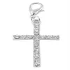 20PCS lot Silver Gold Plated Rhinestones Cross Floating Pendant Charms Fit For Magnetic Floating Locket Jewelry Making245C