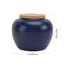 Storage Bottles Blue Ceramic Tea Canisters Coffee Jars Sugar Bowl Spices Condiment Pots Container With Sealed Lid For Home