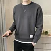 Herrtröjor 2023 Höst/vintertröja koreansk version Slim fit rund nacke pullover ungdom långärmad mode män