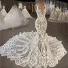 Sexy 2023 Spitze Meerjungfrau Brautkleider aus echtem Material Brautkleider Jewel Neck Applizierte Land Boho Strand Vestidos De Novia