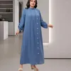 Etnische kleding Saoedi-Arabië Oversized dames herfstmode moslim slanke jurk met hoogwaardig gevoel om vlees te bedekken en de leeftijd te verminderen