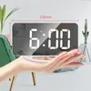 Table Clocks LED Mirror Clock Makeup Digital Alarm Creative Multi-function Automatic Posensitive Electronic Desk