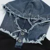 Herrtröjor överdimensionerade hiphop med denim lapptäcke high street vintage tröja lös passform huva huvtröjor broderi