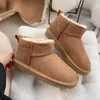 Australie Ultra Mini Platform Boot Bottes de graines de moutarde Botte de chèvre en bois flotté Pantoufles Tazz Tasman Slides Les Petites Suede Wool Blend Winter Designer Boot taille 35-44