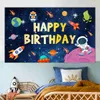 Materiale di fondo Universo Spazio Sfondo Panno Pianeta Veicolo spaziale Astronauta Sfondo Baby Boy Compleanno Festa Decor Cielo stellato Sfondo Banner YQ231003