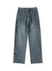 Herren Jeans YIAHNKE Herbst Tie-Dye Washed Black Trendy Hübsche High Street Gerade Hosen Männer Y2k