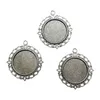 30 pcs/Lot 25mm Antique argent Cabochon Base charmes pendentifs pour la fabrication de bijoux 43*39mm DH0816