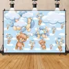 Background Material Teddy Bear Baby Shower Backdrop For Photography Gold Crown Boy Girl 1st Birthday Party Decor Customized Background Photo Studio YQ231003