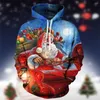 Erkek Hoodies Sulağı Santa Graphic Sweatshirt 3D Parti Sweatshirt Erkekler İçin Uzun Kollu Giyim Sonbahar Hip Hop Komik Tops