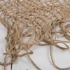 Dekens DonJudy Hand Gebreide Geboren Pography Props 80x80cm Chunky Jute Laag Netto Hessische Jute Achtergrond Deken Touw