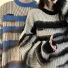 Men's Sweaters Long Sleeve Top Cozy Unisex Striped Sweater Thick Winter Warmth For Couples Oversized Pullover A Stylish Season Women