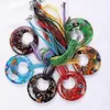 Hänge halsband grossist 6st handgjorda murano lampwork glas blandade färgglada guldsand runda millefiori hängen charm