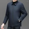 Jaquetas masculinas inverno outono homens executivo jaqueta de negócios impermeável tecido engrossar forro de lã casaco básico chinês líder estilo roupas