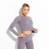Yoga-outfit 2-delige yogaset Gymkleding Dames trainingspak met schroefdraad Crop-top BH Hoge taille legging Sportkleding voor dames Sportpak 230928
