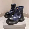 Women Boots Martin Boots Women's New Genuine Leather Distressed Denim Motorcycle Flat Bottomed Super Fire Short 230830