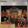 Background Material Halloween Photography Background Fall Pumpkin Harvest Maple Leaf Family Portrait Kids Birthday Cake Smash Backdrops Autumn Party YQ231003