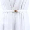 Bälten dagligen modejusterbart patentläder av hög kvalitet koreansk stil kvinnor midjebältesband klänning spänne midjeband