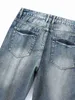 Jeans pour hommes Jeans déchirés effilochés délavés à l'eau de Javel-Look élégant et confortable! L231003