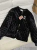 Women's Down & Parkas designerQuality and Temperament Celebrity Early Spring Style Beaded Velvet Cardigan Fashion Cotton Coat 4RQ9