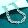 brand fashion woman Bracelet Cuban Link Chains Moissanite Wholesale Pure 925 Sterling Silver Jewelry Iced Out Miami Chain