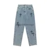 Heren Jeans Wijde Pijpen Cargo Broek 2022 Streetwear Baggy Jeans Lente Herfst Mannen Koreaanse Mode Losse Rechte Mannelijke merk Kleding ZwartL231003